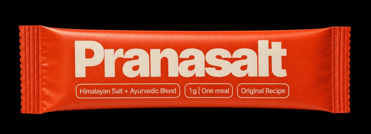 A Pranasalt sachet: Himalayan Salt + Ayurvedic Blend, 1g, one meal